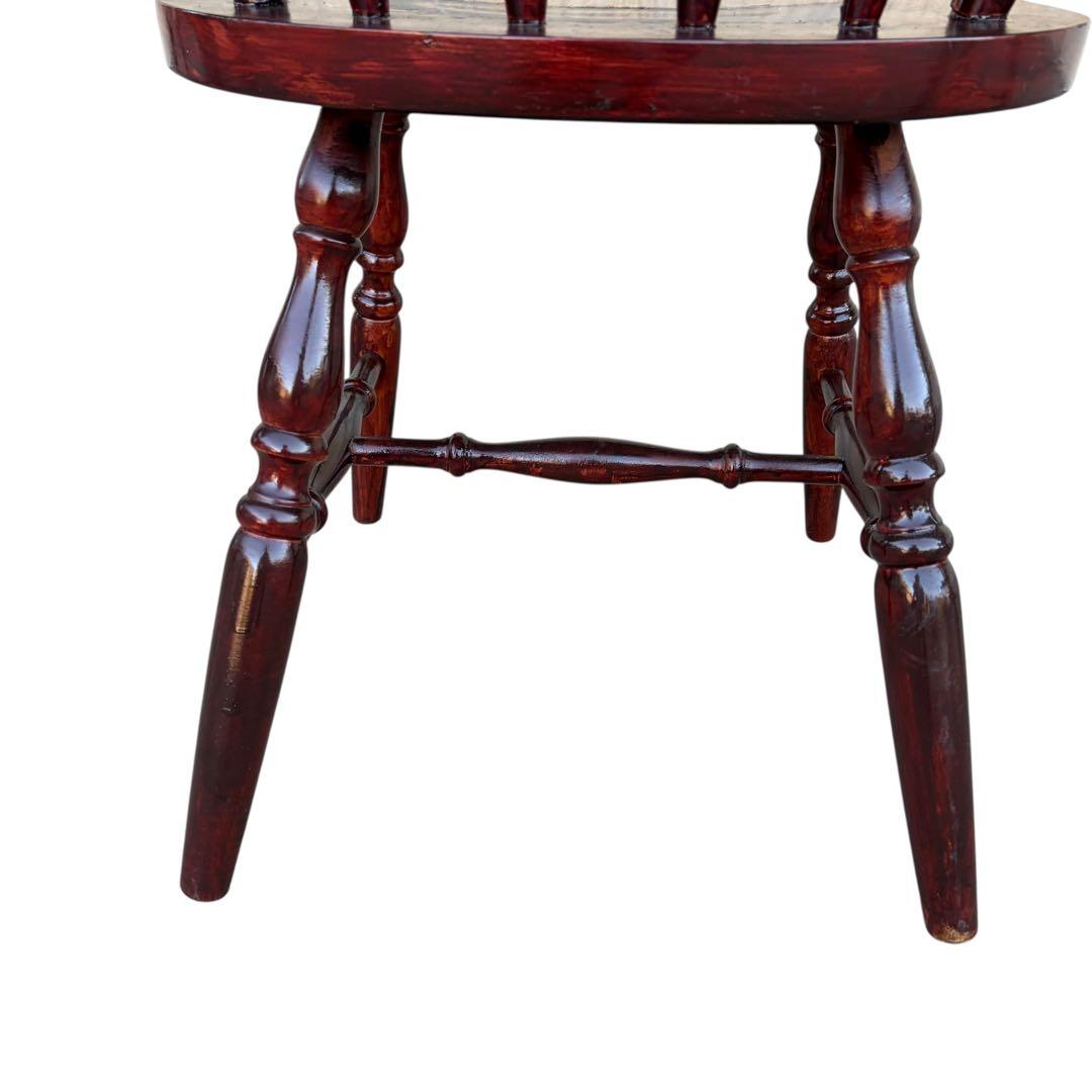 飛騨高山 柏木工 ウィンザーチェア 2脚セット ダイニングチェア ワインレッド①