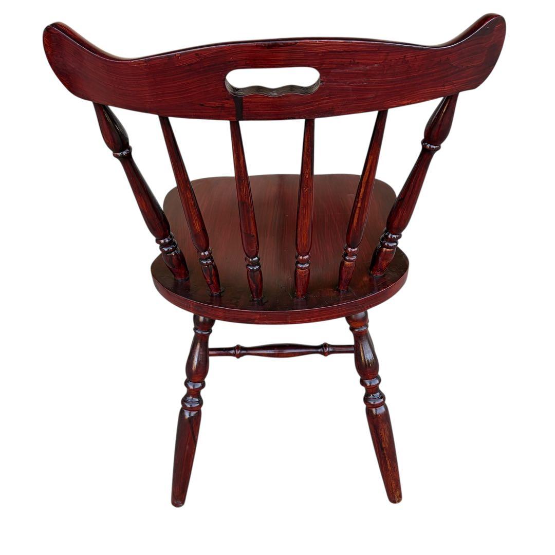 飛騨高山 柏木工 ウィンザーチェア 2脚セット ダイニングチェア ワインレッド①