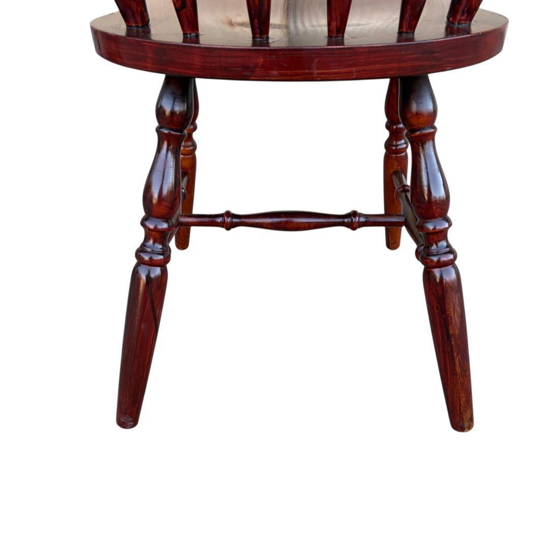 飛騨高山 柏木工 ウィンザーチェア 2脚セット ダイニングチェア ワインレッド①