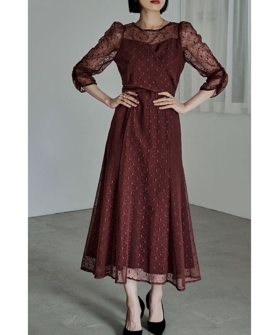 9★新品★ etoll エトル カシュクールデザインフレアドレス　サンプル品