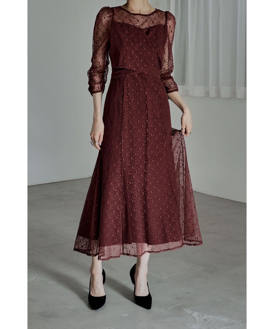 9★新品★ etoll エトル カシュクールデザインフレアドレス　サンプル品