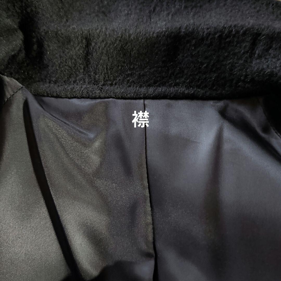 ウールのロングコート、黒、ダブルボタン