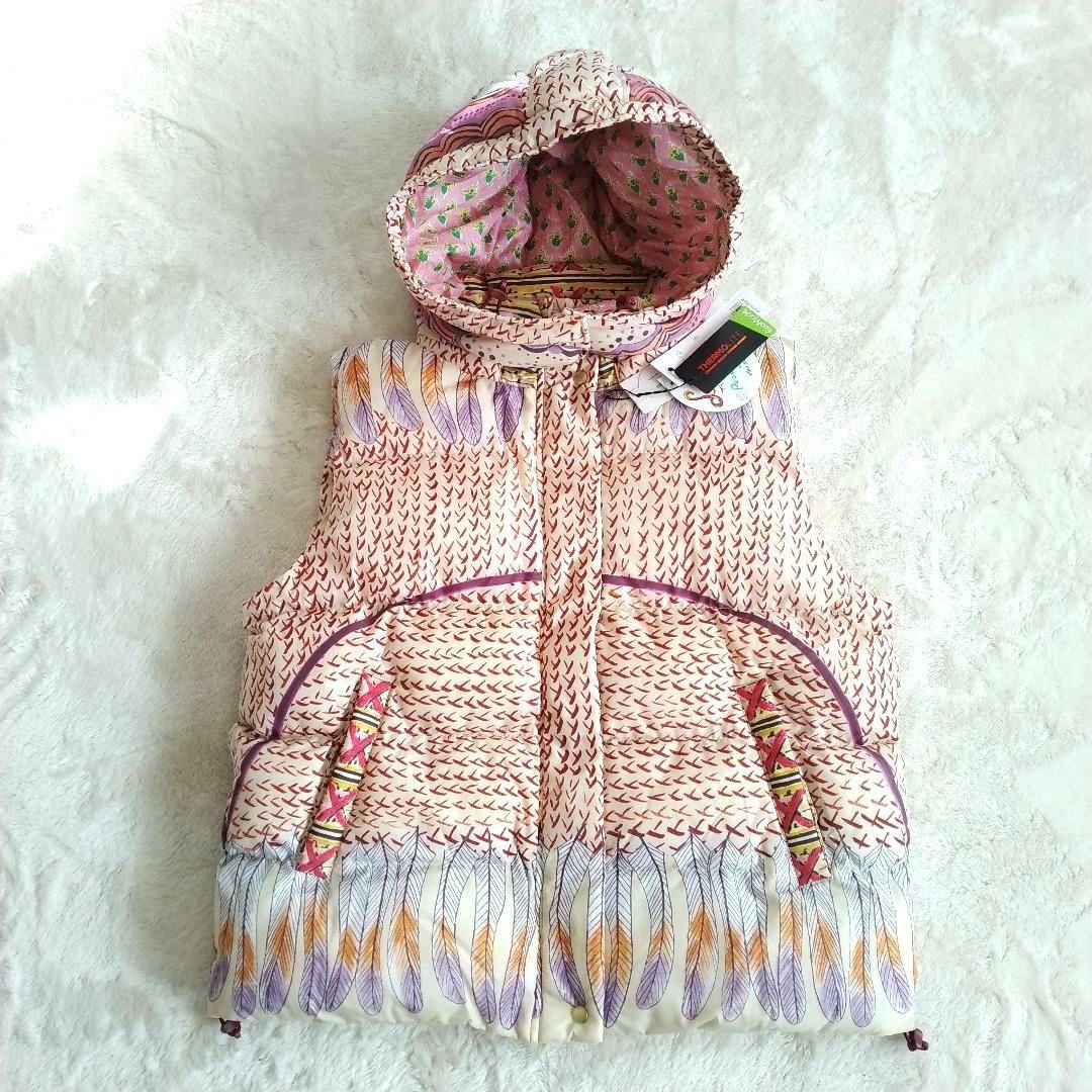 【ツモリチサト ニコアンド コラボ】未使用 タグ付き 中綿 ベスト 総柄