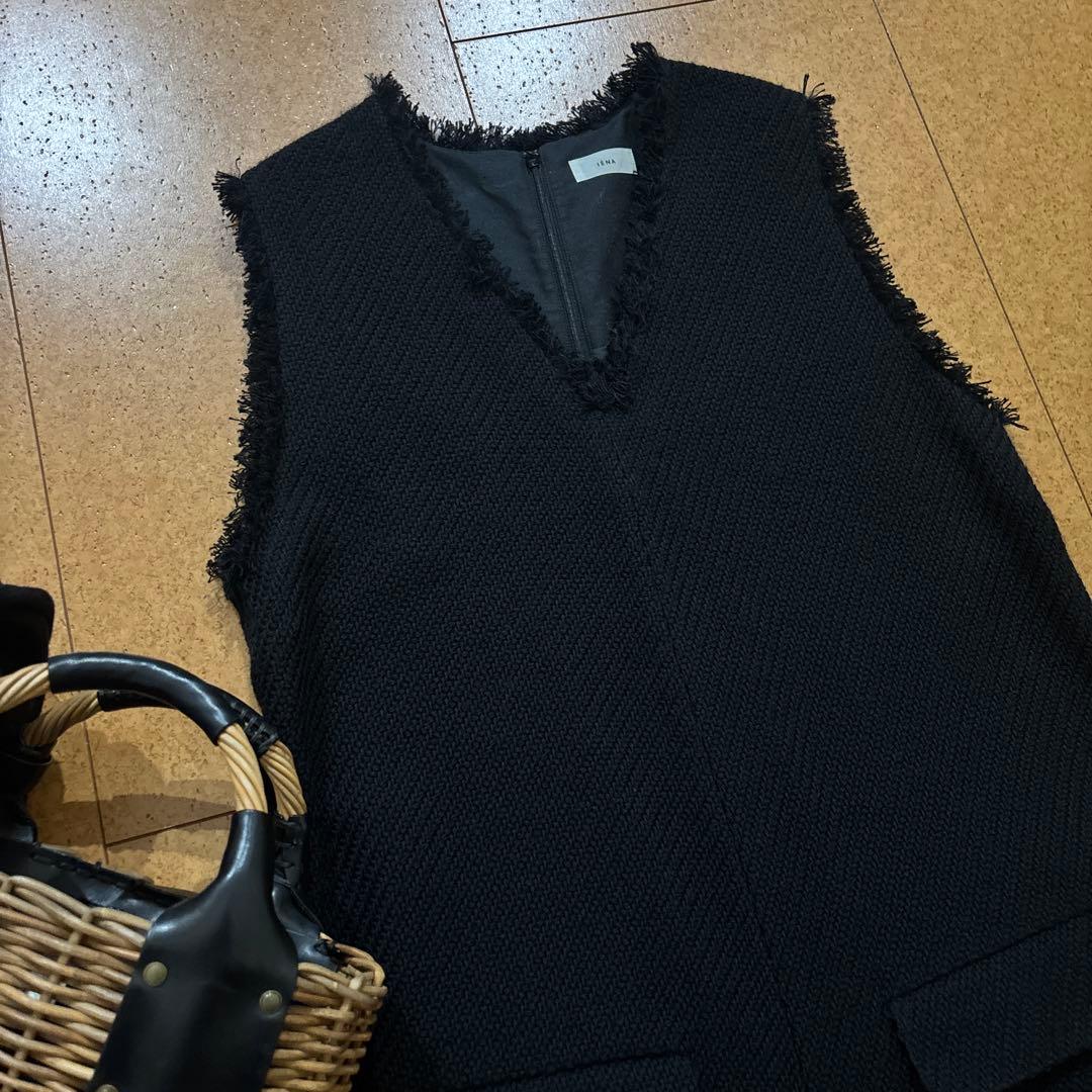 極美品　人気完売品　イエナ　ツィードコンビネゾン　オールインワン　黒