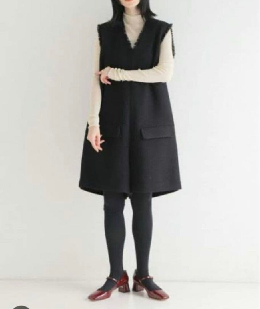 極美品　人気完売品　イエナ　ツィードコンビネゾン　オールインワン　黒