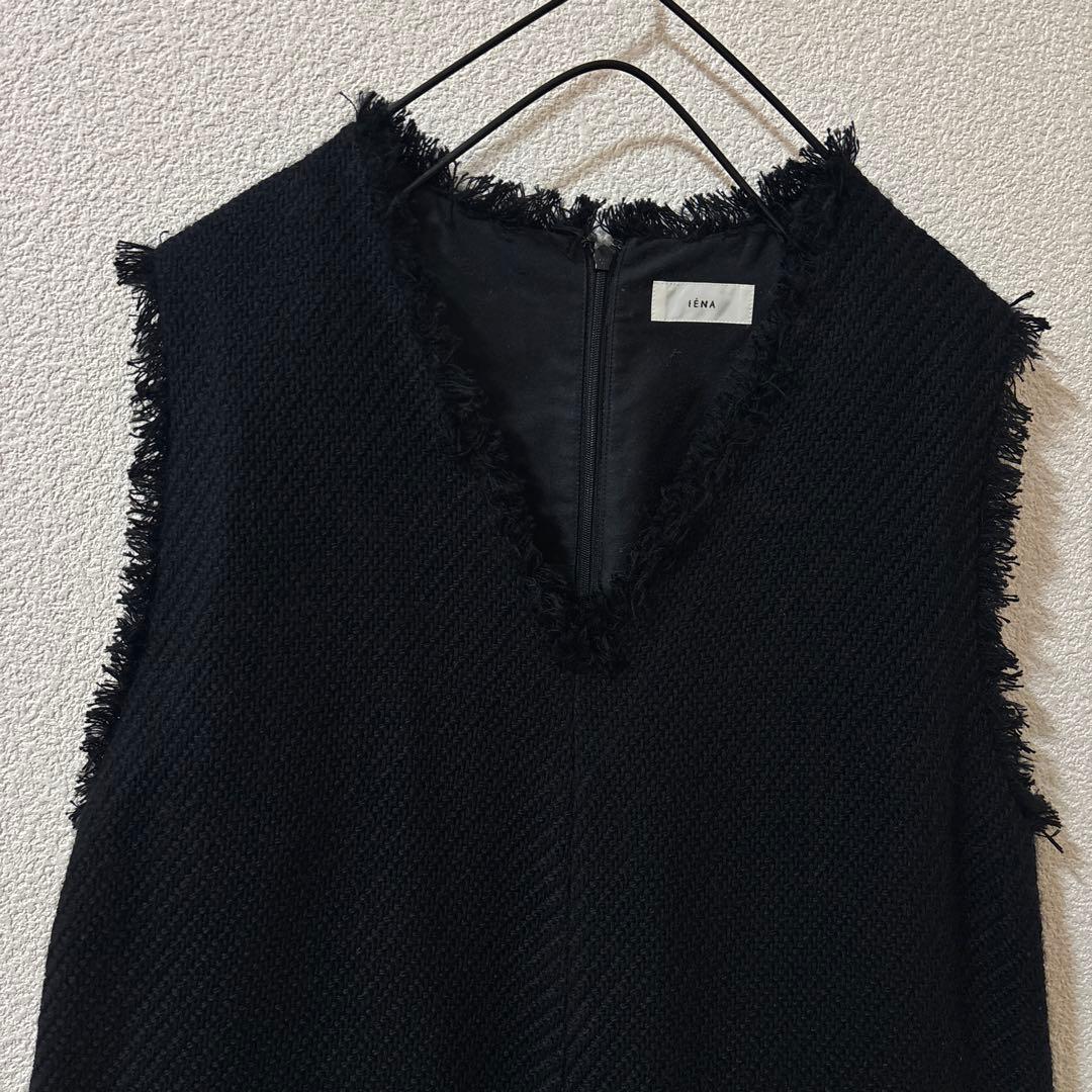 極美品　人気完売品　イエナ　ツィードコンビネゾン　オールインワン　黒