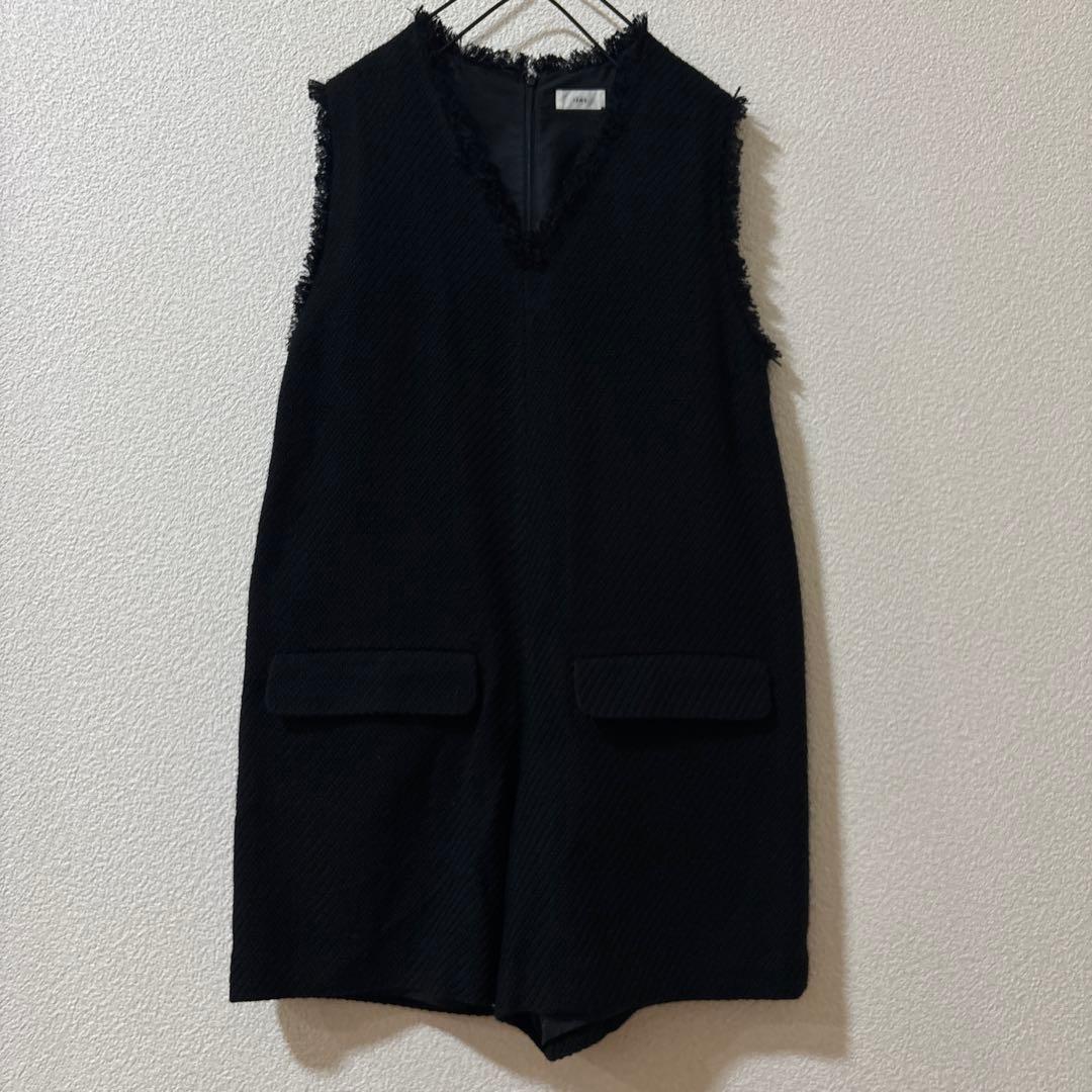 極美品　人気完売品　イエナ　ツィードコンビネゾン　オールインワン　黒