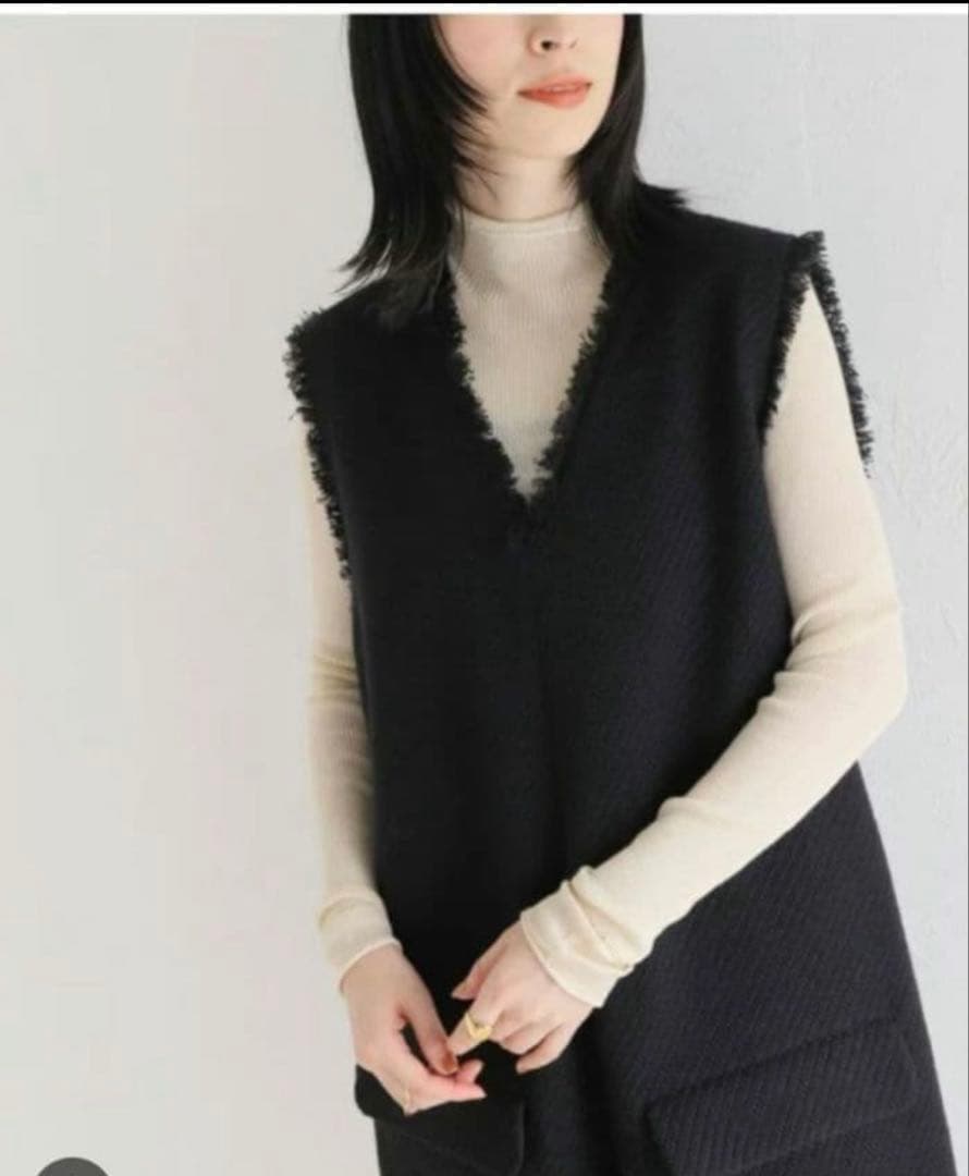 極美品　人気完売品　イエナ　ツィードコンビネゾン　オールインワン　黒