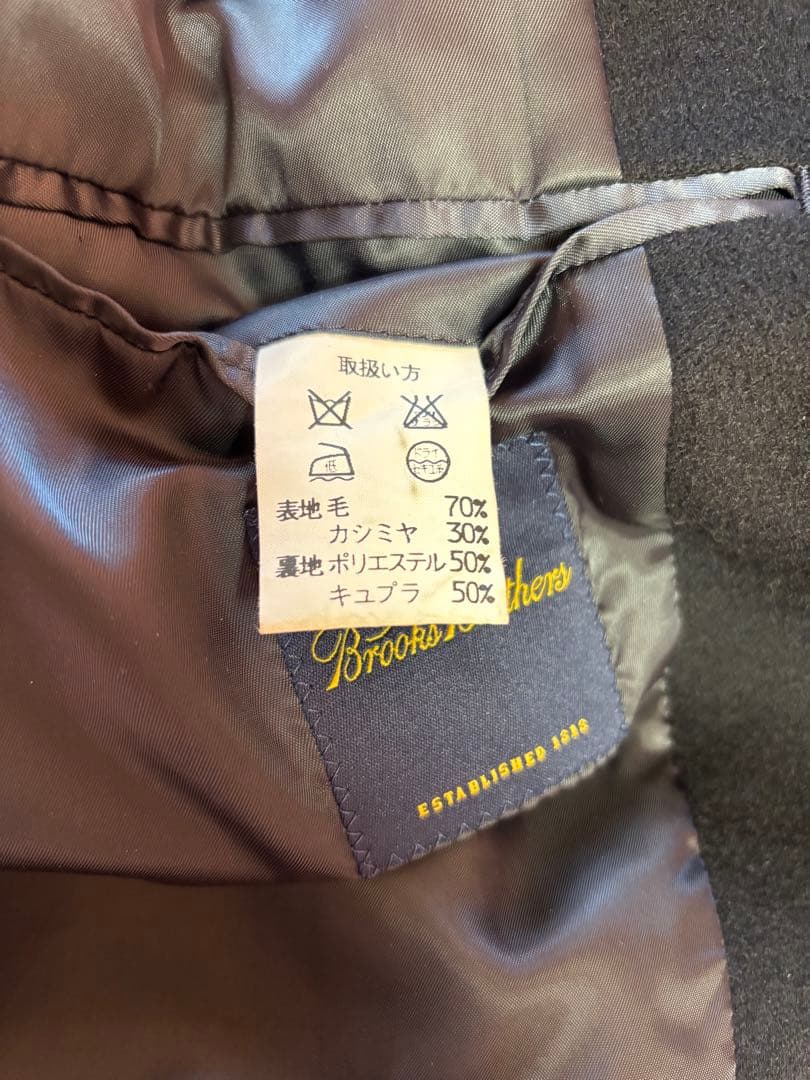 Brooks brothers カシミヤ+ウールのロングコート ネイビー