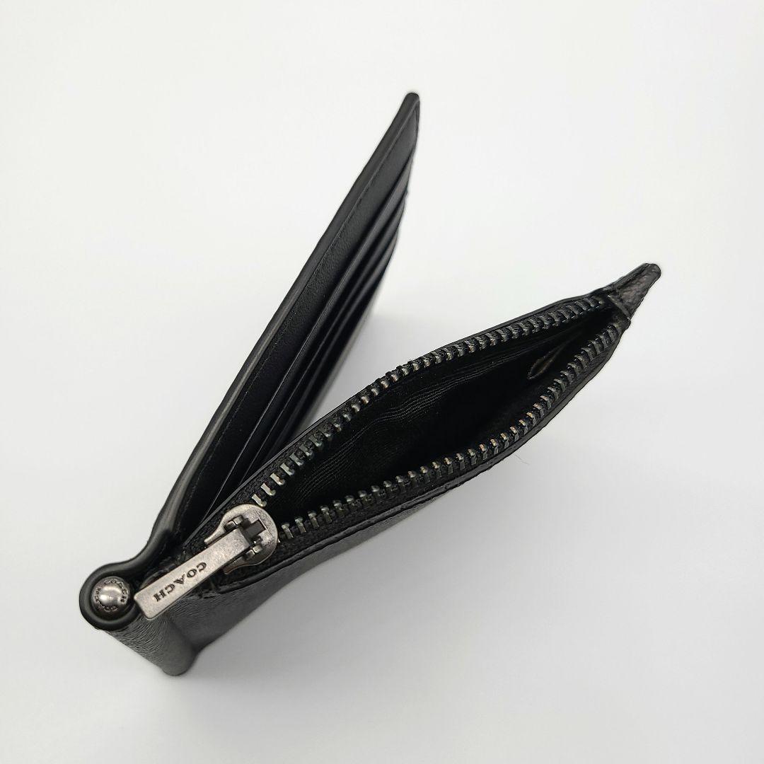 COACH マネークリップ 新品 チャコール ブラック レザー メンズ