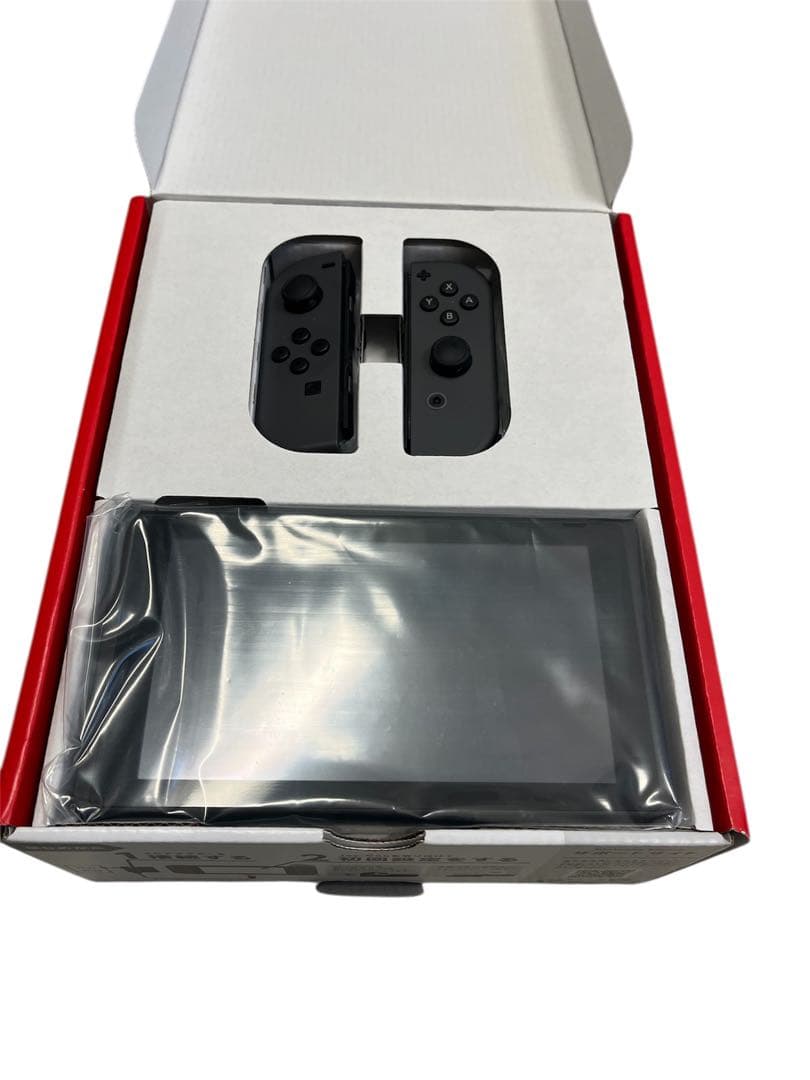 【極美品】Nintendo Switch 本体 グレー　強化ガラスフィルム付き