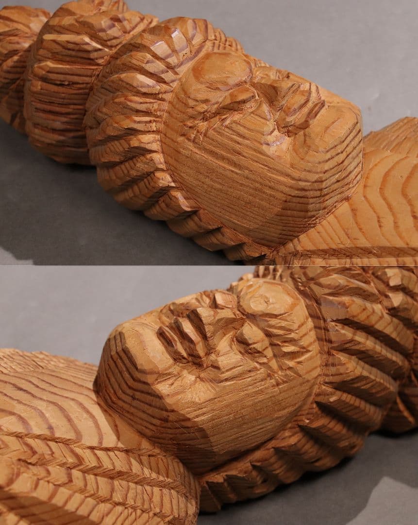 CG26 木彫 円空仏 高75.5cm / 仏教置物一刀彫仏像密教菩薩如来彫刻