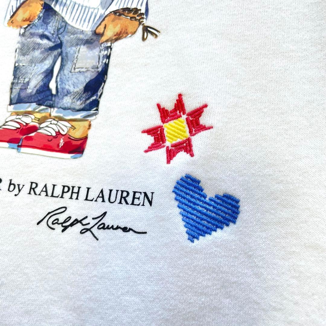 美品 ラルフローレン ポロベア スウェット ホワイト