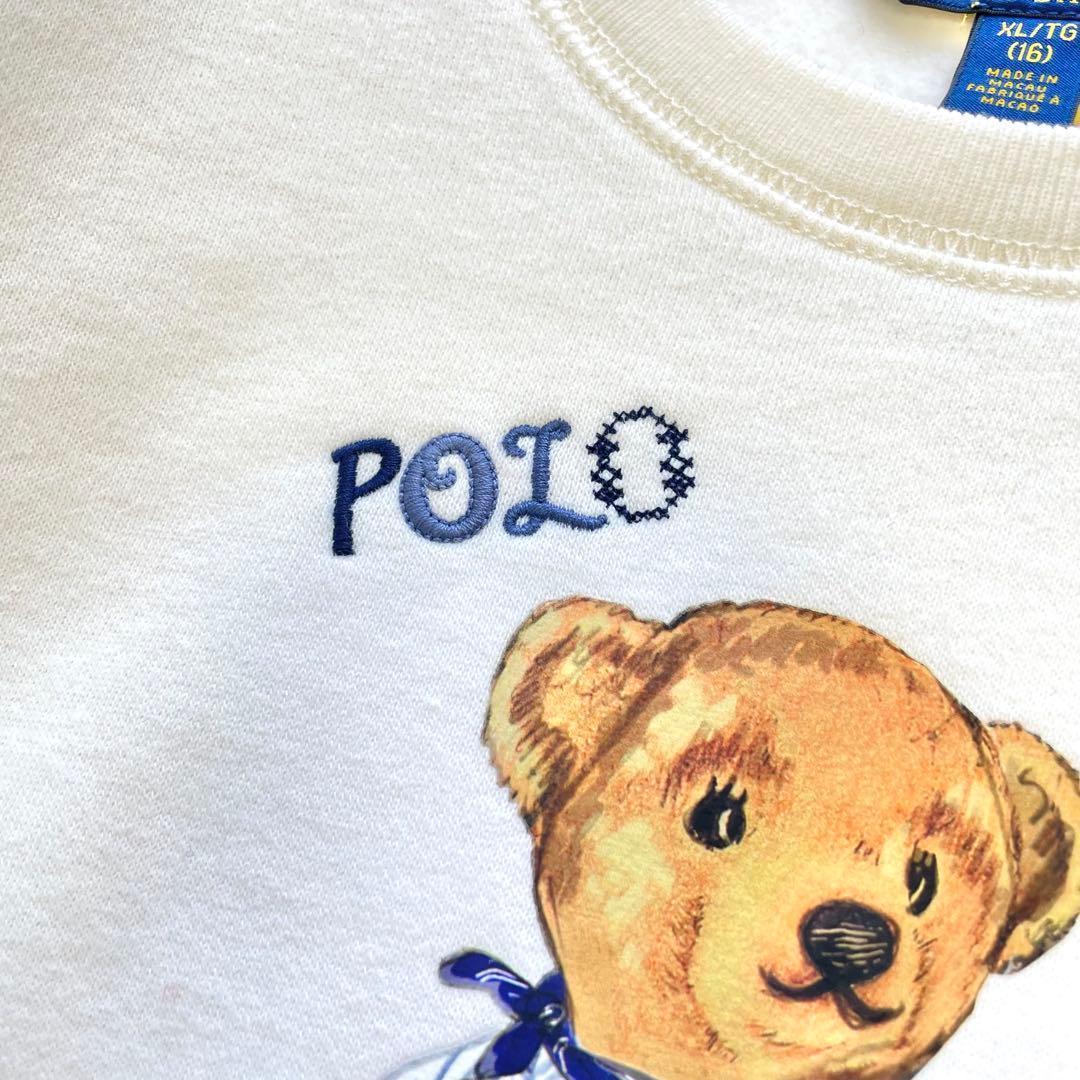 美品 ラルフローレン ポロベア スウェット ホワイト