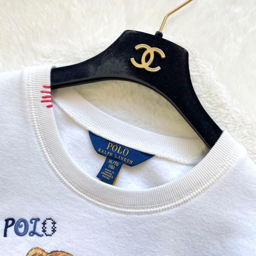 美品 ラルフローレン ポロベア スウェット ホワイト