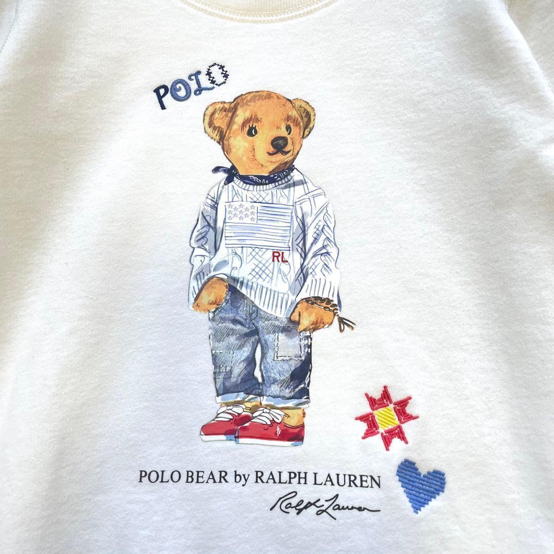 美品 ラルフローレン ポロベア スウェット ホワイト
