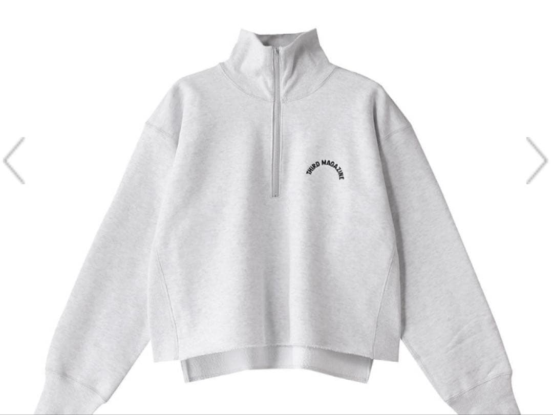ハーフジップクロップドスウェット サードマガジン