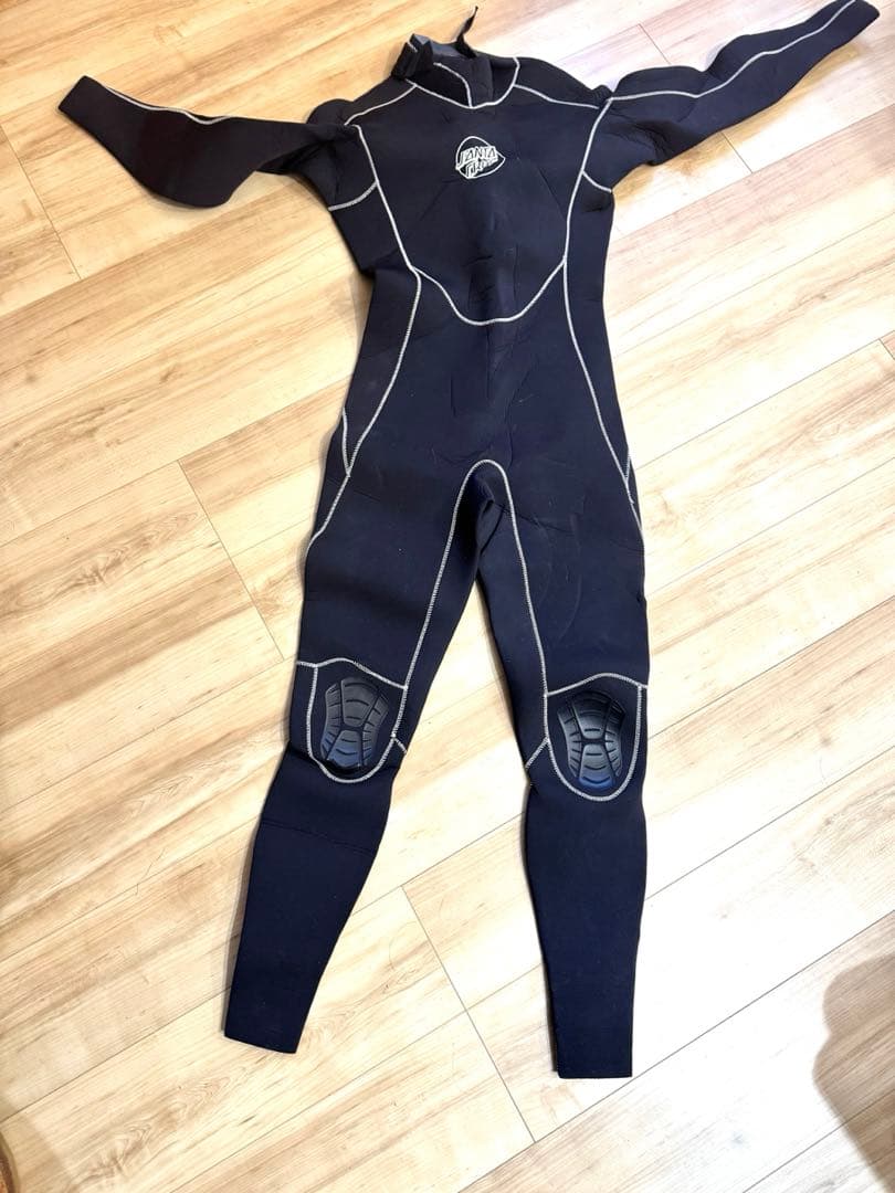 黒 日本プロサーフィン　ウェットスーツ　フルスーツ ジッパー付き フィン付き