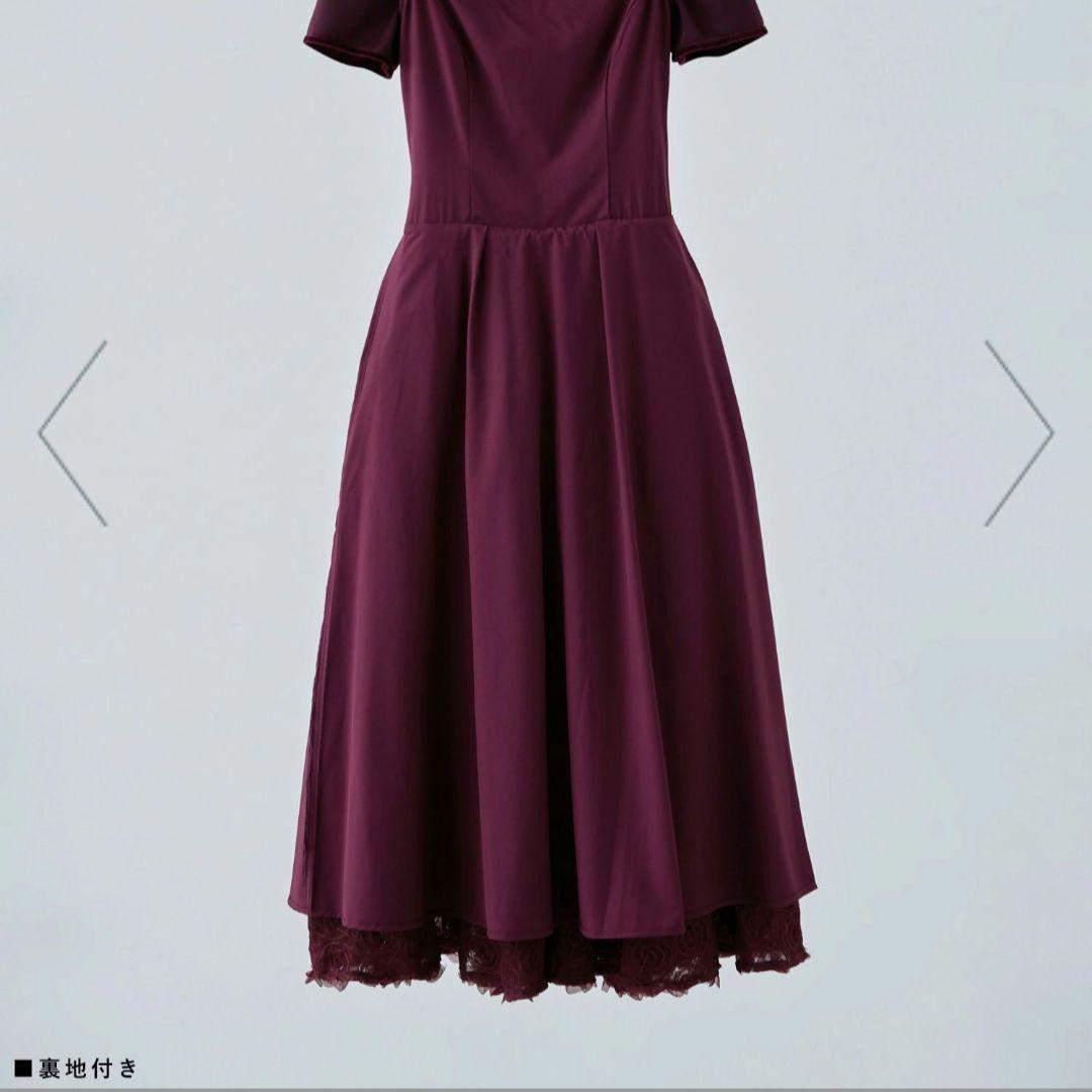 etoll ベロア ロゼット フレアドレス オケージョンドレス パーティー結婚式