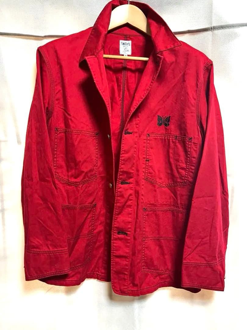 Needles × SMITH’S カバーオール 蝶刺繍 レッド M