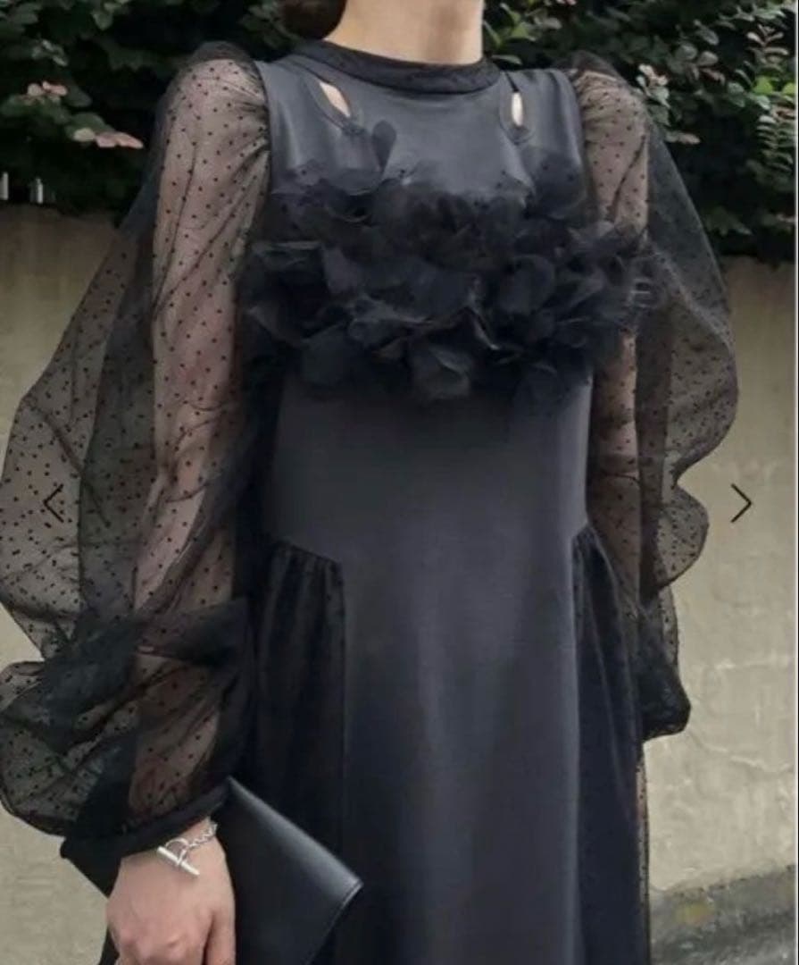 Willfully ドットフラワーモチーフドレス オケージョンドレス