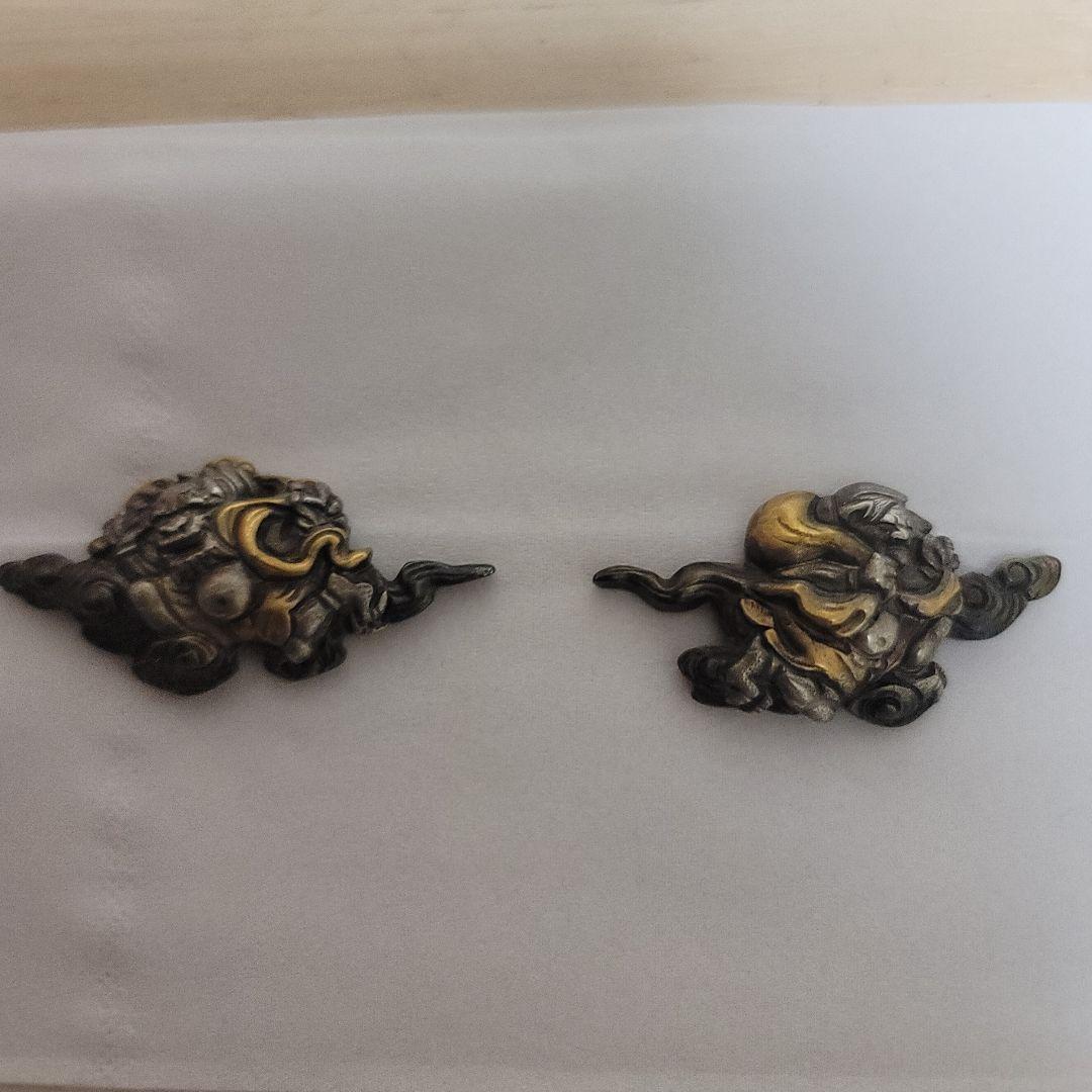 目貫 風神雷神 前金具 煙管 煙草入れ