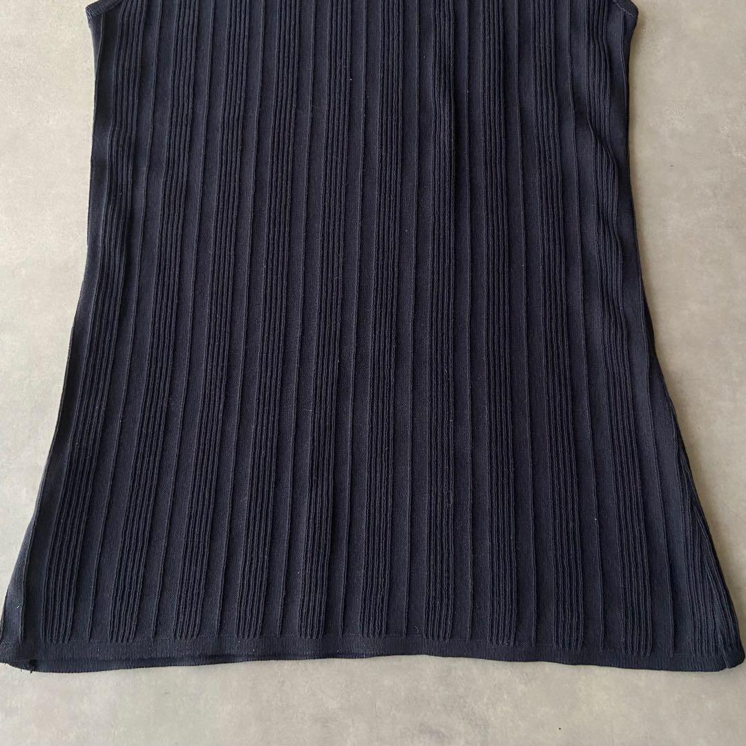 【高級】HERMES エルメス タンクトップ ネイビー コットン AW93