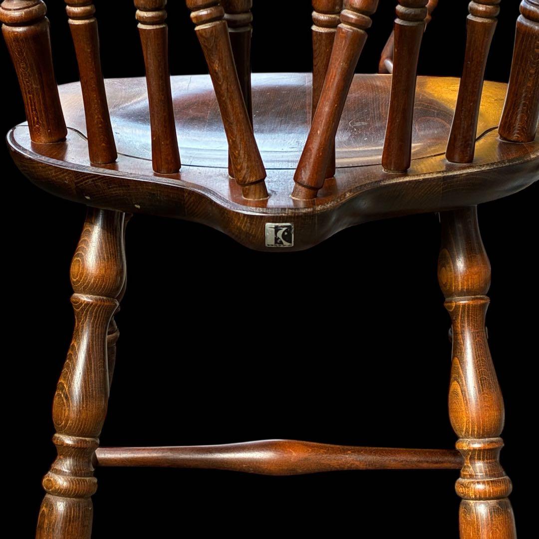 アンティーク 飛騨産業 ウィンザーチェア大 ブナ キツツキ 無垢材