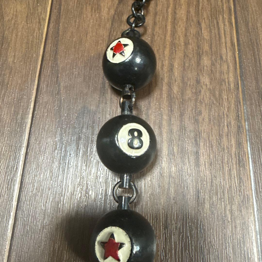 美品 紐リペア済み スワイプオンザクワイエット ビリヤード型ウォレットチェーン