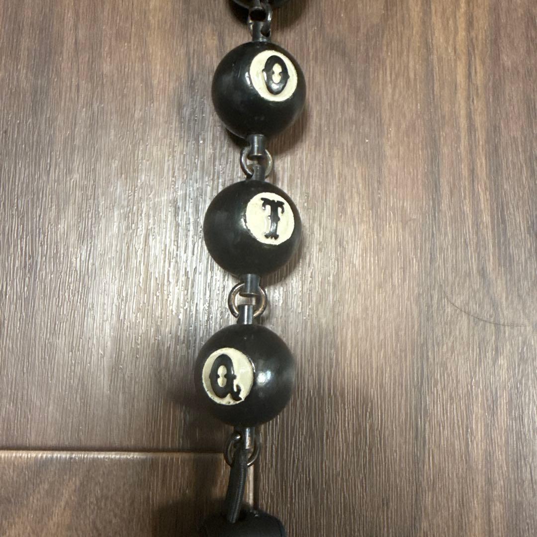 美品 紐リペア済み スワイプオンザクワイエット ビリヤード型ウォレットチェーン