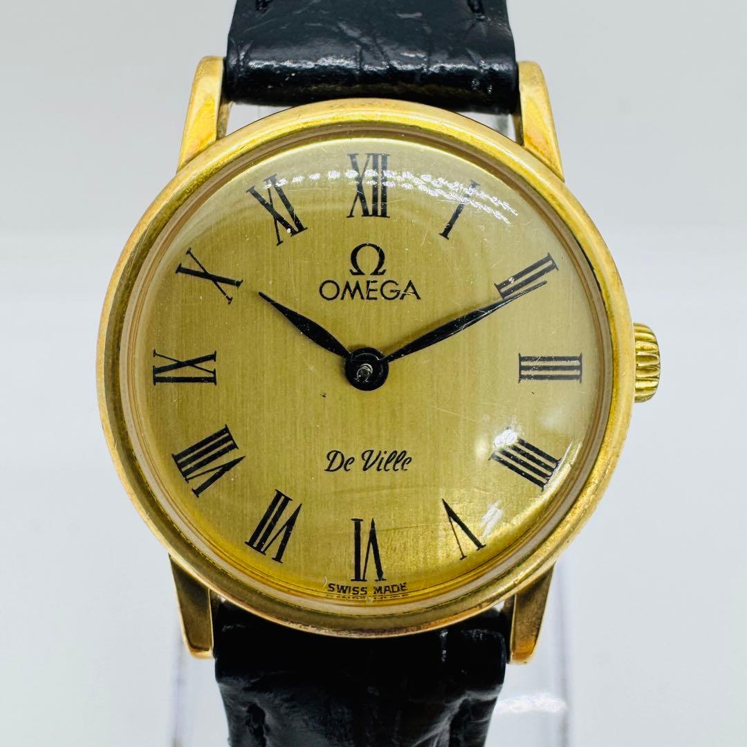 ✨OMEGA✨オメガ✨デビル✨ゴールド文字盤✨レディース✨手巻き✨腕時計✨