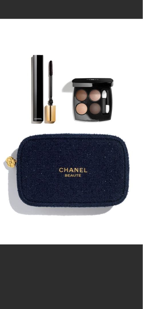 CHANEL ホリデー限定セット アイシャドウ アンド マスカラ、限定ポーチ付き