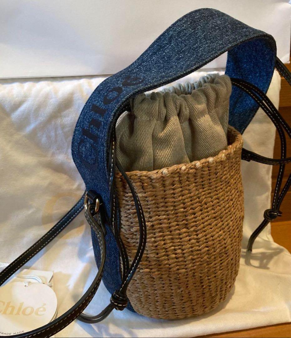 【専用】Chloé クロエ　かごバッグ　デニム　レアカラー