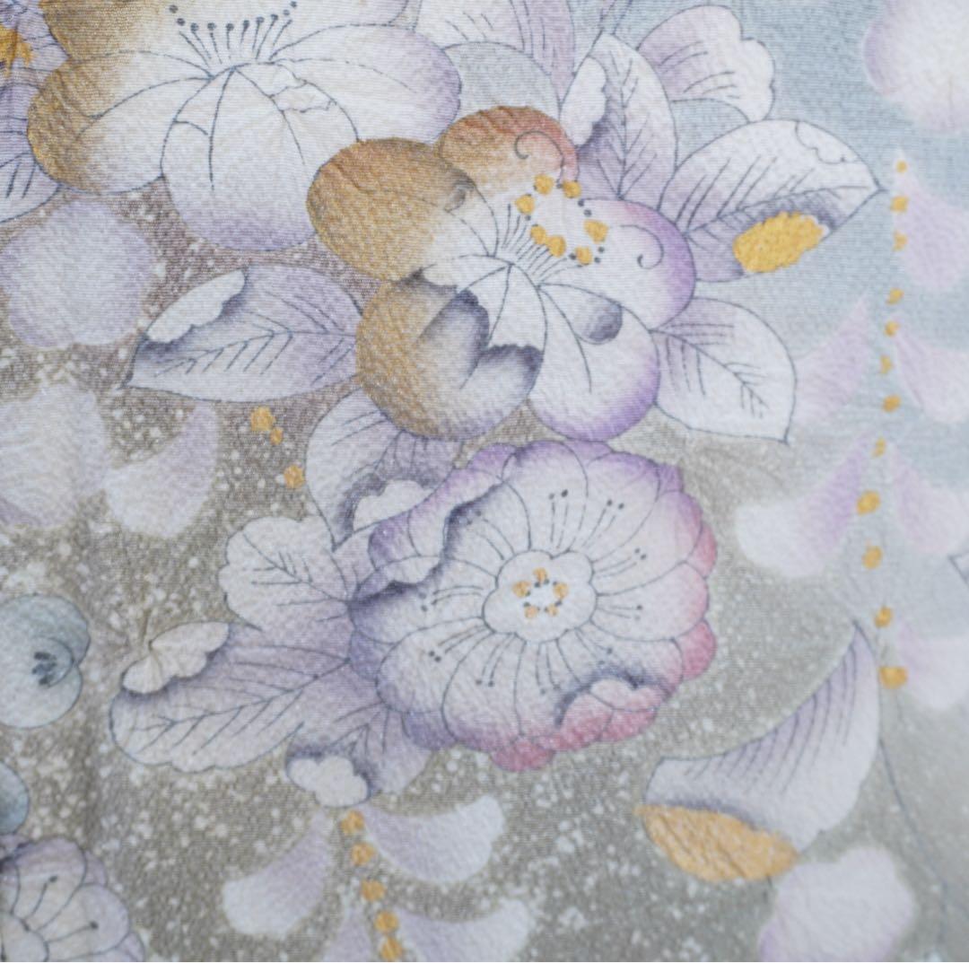 訪問着フルセット　302▪︎ 辻が花　卒業式　入学式　お宮参り　グレー色