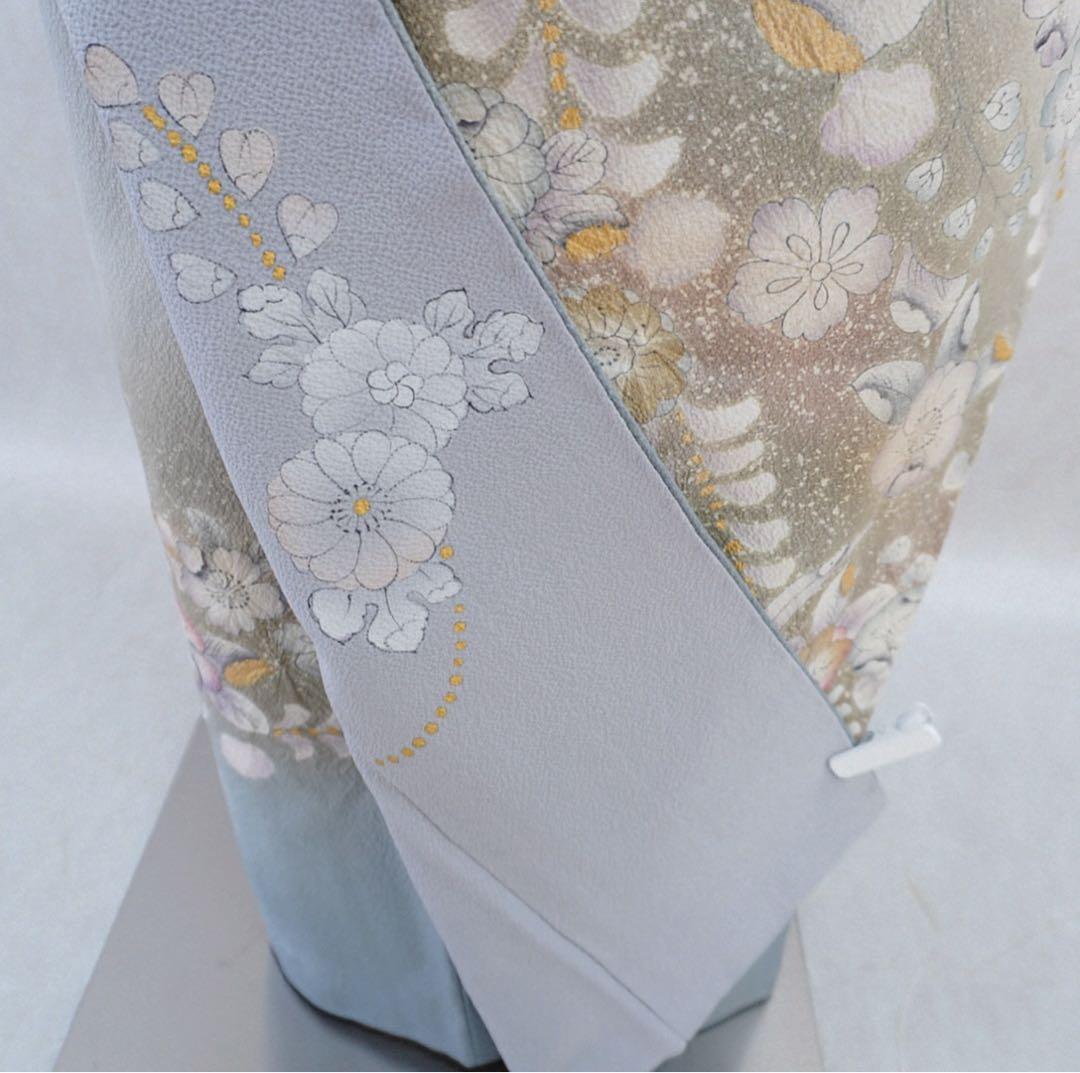 訪問着フルセット　302▪︎ 辻が花　卒業式　入学式　お宮参り　グレー色