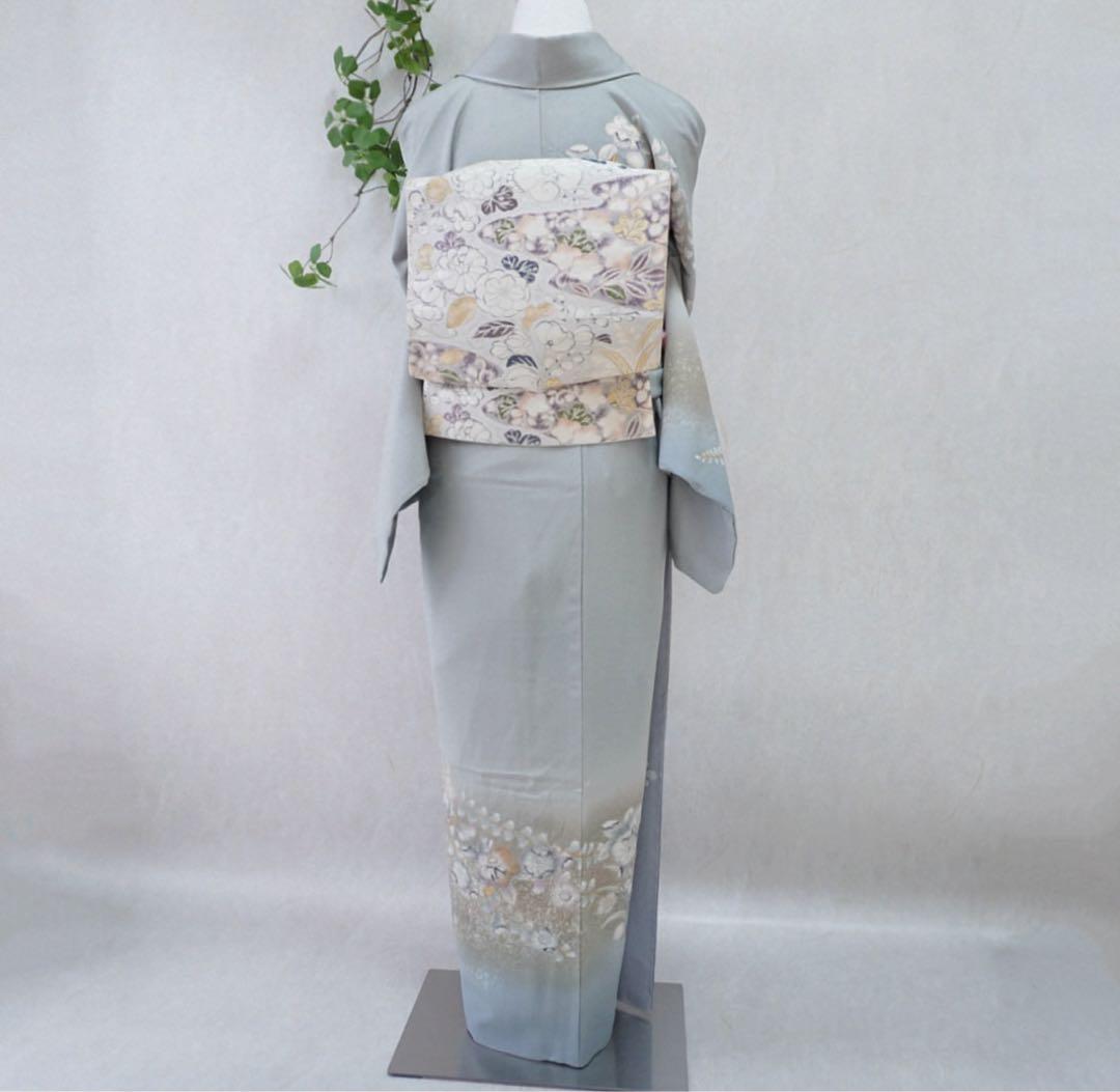 訪問着フルセット　302▪︎ 辻が花　卒業式　入学式　お宮参り　グレー色