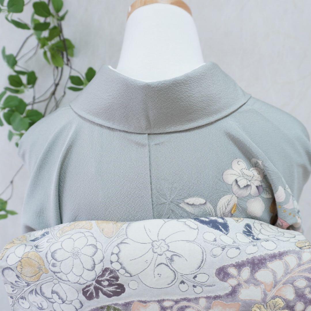 訪問着フルセット　302▪︎ 辻が花　卒業式　入学式　お宮参り　グレー色