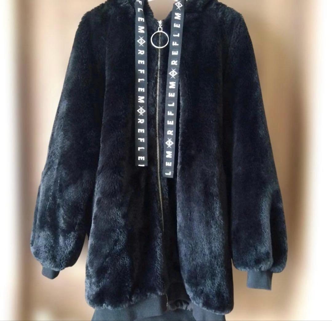 レフレム ファーパーカー ブルゾン うさ耳 ブラック