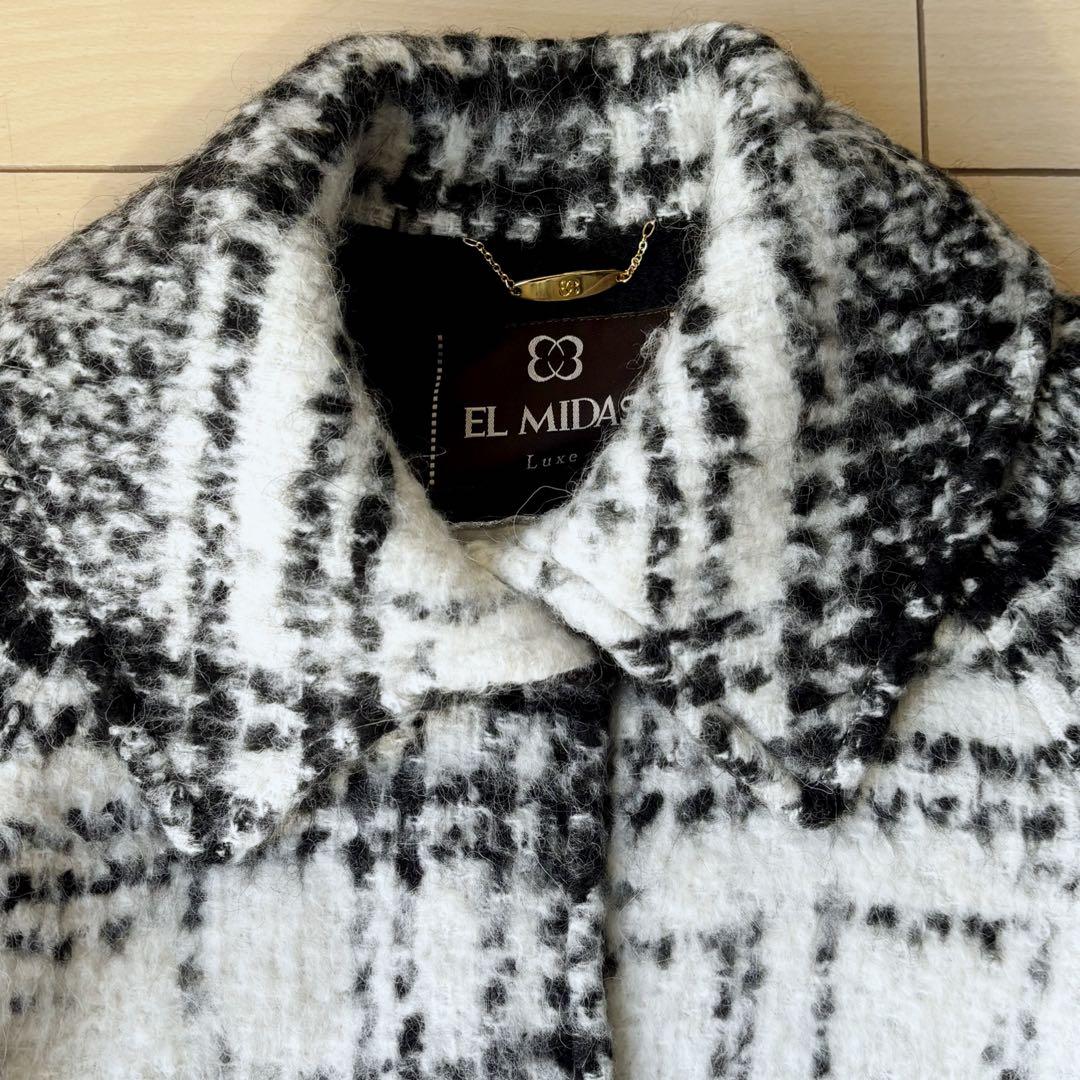 美品　エルミダ リュクス EL MIDAS Luxe チェックコート　38