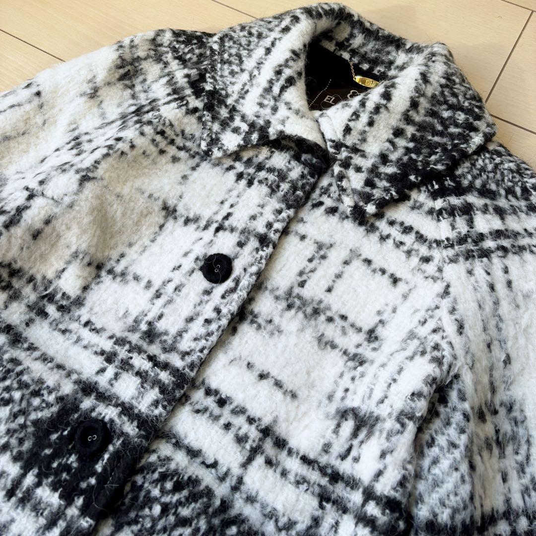 美品　エルミダ リュクス EL MIDAS Luxe チェックコート　38