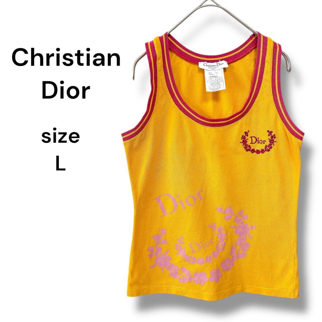 クリスチャンディオール タンクトップ ノースリーブ イタリア製 コットン100%