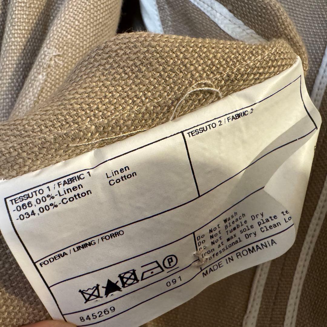 ARMANI アルマーニ リネン コットン ジャケット スタンドカラー 50