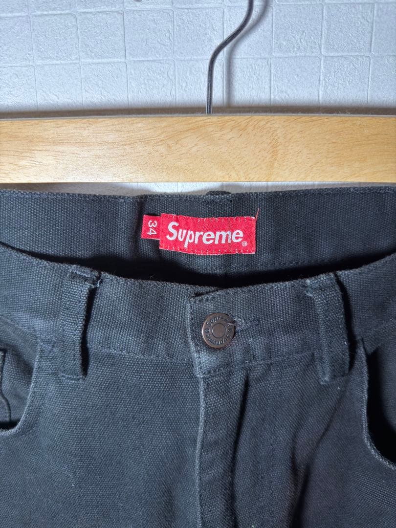 Supreme ブラック カーゴパンツ　34