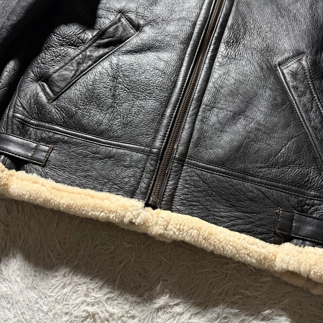 美品/XL■フライトジャケット　ブラック　羊革　シープスキン　トルコ製
