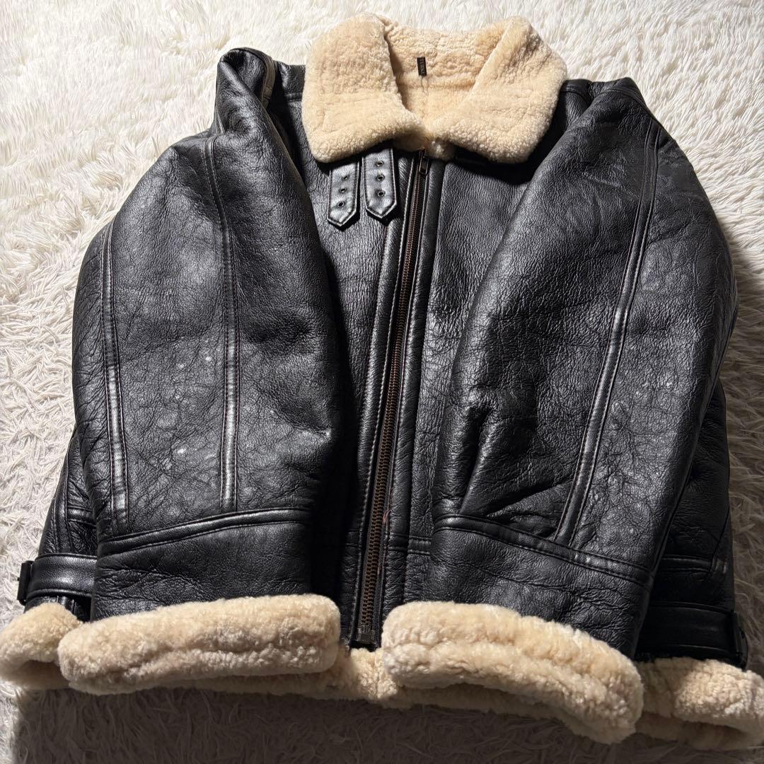 美品/XL■フライトジャケット　ブラック　羊革　シープスキン　トルコ製