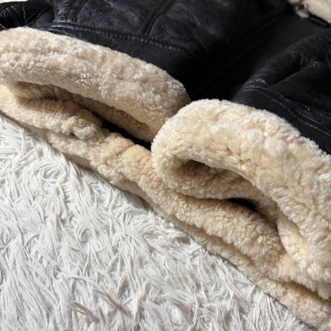 美品/XL■フライトジャケット　ブラック　羊革　シープスキン　トルコ製