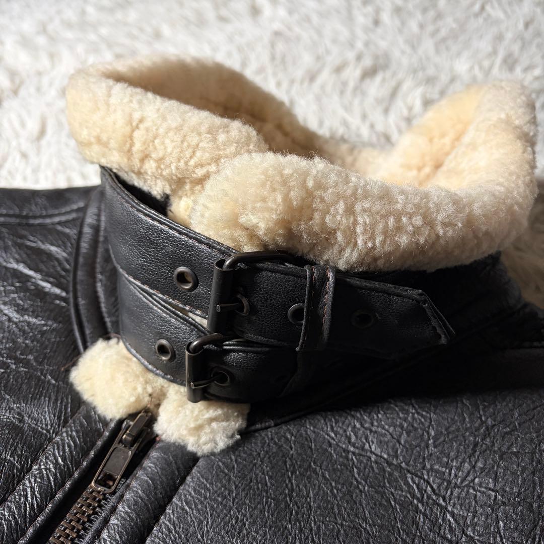 美品/XL■フライトジャケット　ブラック　羊革　シープスキン　トルコ製