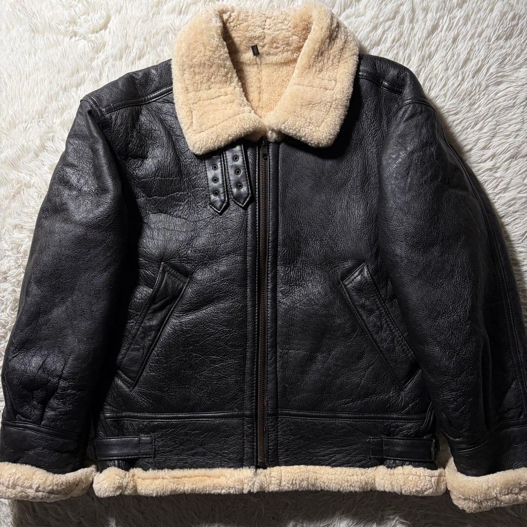 美品/XL■フライトジャケット　ブラック　羊革　シープスキン　トルコ製