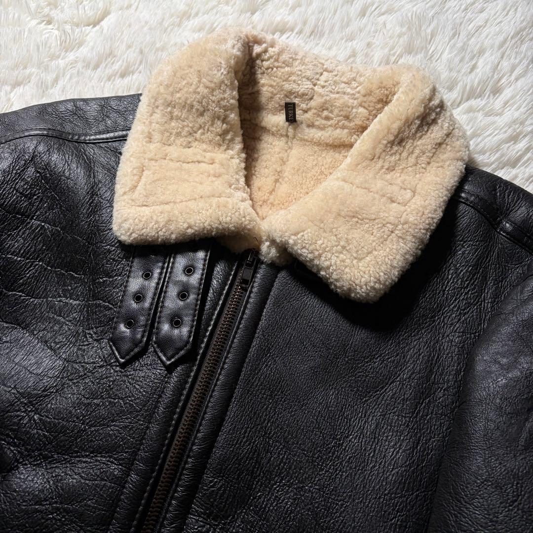 美品/XL■フライトジャケット　ブラック　羊革　シープスキン　トルコ製