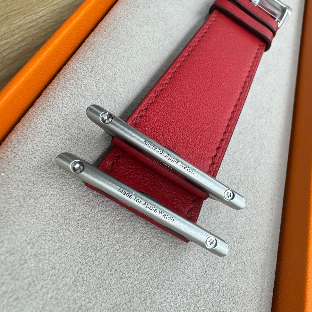 2274 Apple Watch エルメス　ルージュ　ピマン　レッド　レザー